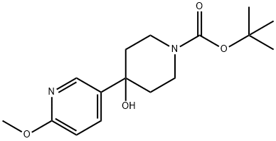 1-BOC-4-HYDROXY-4-(6-METHOXY-3-PYRIDINYL)-PIPERIDINE Struktur