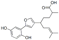 [1-[5-(2,5-Dihydroxyphenyl)-3-furanyl]-4-methyl-3-penten-1-yl]2-methylbutanoate Struktur