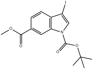 1-(TERT-BUTYL) 6-METHYL 3-IODO-1H-INDOLE-1,6-DICARBOXYLATE Struktur