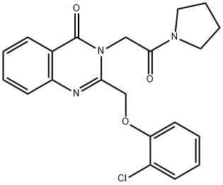 Pyrrolidine, 1-((2-((2-chlorophenoxy)methyl)-4-oxo-3(4H)-quinazolinyl) acetyl)- Struktur