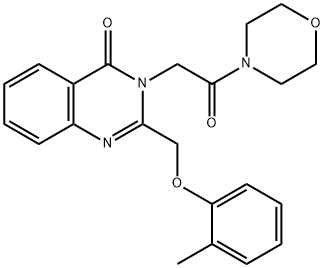 4-((2-((2-Methylphenoxy)methyl)-4-oxo-3(4H)-quinazolinyl)acetyl)morpho line Struktur