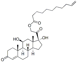 11beta,17,21-trihydroxypregn-4-ene-3,20-dione 21-undec-10-enoate Struktur