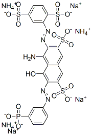 4-amino-3-[(2,5-disulphophenyl)azo]-5-hydroxy-6-[(3-phosphonophenyl)azo]naphthalene-2,7-disulphonic acid, ammonium sodium salt  Struktur