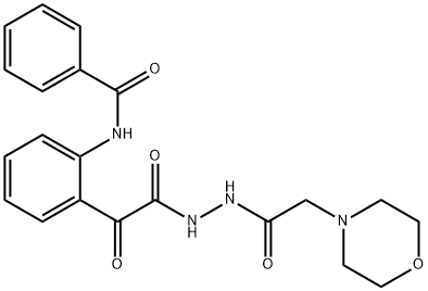 4-Morpholineacetic acid, 2-((2-(benzoylamino)phenyl)oxoacetyl)hydrazid e Struktur