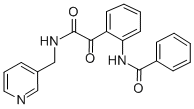 Benzeneacetamide, 2-(benzoylamino)-alpha-oxo-N-(3-pyridinylmethyl)- Struktur