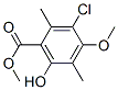 methyl 3-chloro-2,5-dimethyl-6-hydroxy-p-anisate Struktur