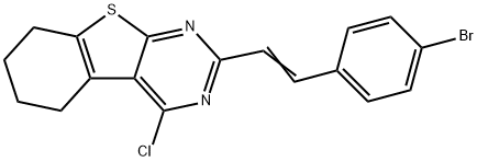 2-[2-(4-BROMOPHENYL)VINYL]-4-CHLORO-5,6,7,8-TETRAHYDRO[1]BENZOTHIENO[2,3-D]PYRIMIDINE Struktur