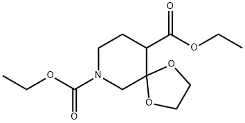 diethyl 1,4-dioxa-7-azaspiro[4.5]decane-7,10-dicarboxylate  Struktur