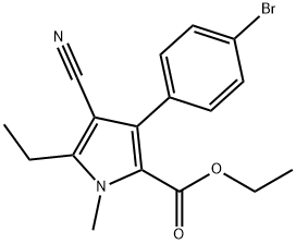 ETHYL 3-(4-BROMOPHENYL)-4-CYANO-5-ETHYL-1-METHYL-1H-PYRROLE-2-CARBOXYLATE
 Struktur