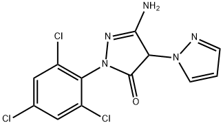 3-Amino-4-(1H-pyrazol-1-yl)-1-(2,4,6-trichlorophenyl)-2-pyrazolin-5-one Struktur