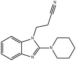 1-Benzimidazolepropionitrile, 2-piperidino- Struktur