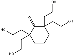 2,2,6,6-tetrakis(2-hydroxyethyl)cyclohexan-1-one Struktur