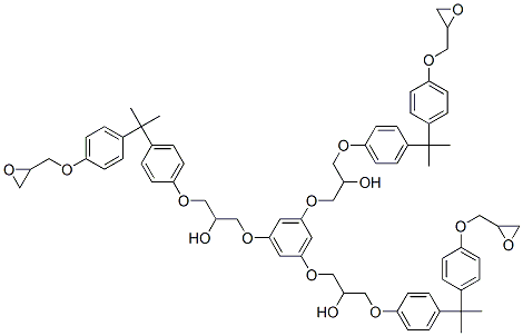 1,1',1''-[benzene-1,3,5-triyltris(oxy)]tris[3-[4-[1-methyl-1-[4-(oxiranylmethoxy)phenyl]ethyl]phenoxy]propan-2-ol] Struktur