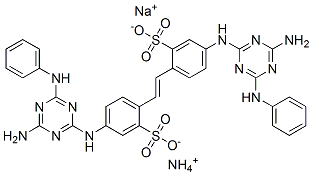 ammonium sodium 4,4'-bis[[4-amino-6-anilino-1,3,5-triazin-2-yl]amino]stilbene-2,2'-disulphonate Struktur