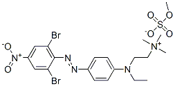 [2-[[4-[(2,6-dibromo-4-nitrophenyl)azo]phenyl]ethylamino]ethyl]trimethylammonium methyl sulphate Struktur