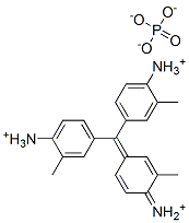 4-[(4-ammonio-3-methylphenyl)(4-iminio-3-methylcyclohexa-2,5-dien-1-ylidene)methyl]-2-methylanilinium phosphate Struktur