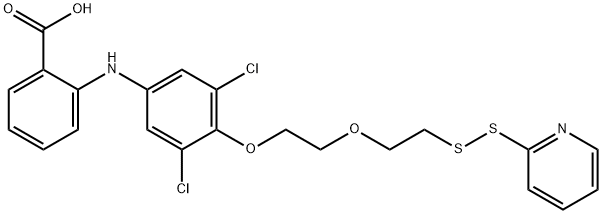 Benzoic  acid,  2-[[3,5-dichloro-4-[2-[2-(2-pyridinyldithio)ethoxy]ethoxy]phenyl]amino]- Struktur