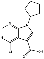 4-CHLORO-7-CYCLOPENTYL-7H-PYRROLO[2,3-D] PYRIMIDINE-5-CARBOXYLIC ACID Struktur