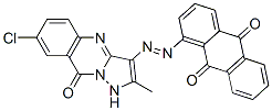 1-[(7-chloro-1,9-dihydro-2-methyl-9-oxopyrazolo[5,1-b]quinazolin-3-yl)azo]anthraquinone Struktur