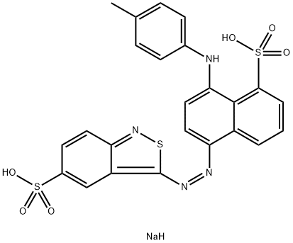 sodium 3-[[4-[(o-tolyl)amino]-5-sulpho-1-naphthyl]azo]-2,1-benzisothiazole-5-sulphonate Struktur