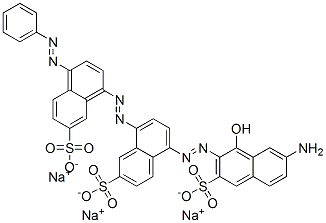 5-[(7-amino-1-hydroxy-3-sulpho-2-naphthyl)azo]-8-[[4-(phenylazo)-7-sulpho-1-naphthyl]azo]naphthalene-2-sulphonic acid, sodium salt Struktur