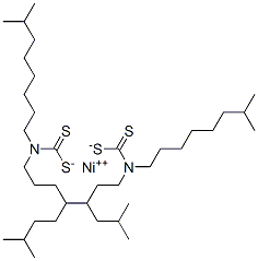 Nickel, bis(diisononylcarbamodithioato-S,S')- Struktur