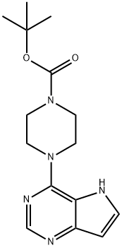 tert-Butyl 4-(5H-pyrrolo[3,2-d]pyrimidin-4-yl)piperazine-1-carboxylate Struktur