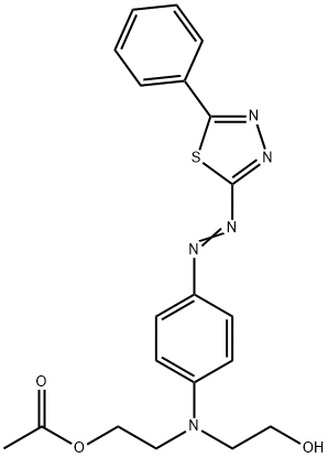 [2-[(2-hydroxyethyl)[4-[(5-phenyl-1,3,4-thiadiazol-2-yl)azo]phenyl]amino]ethyl] acetate Struktur