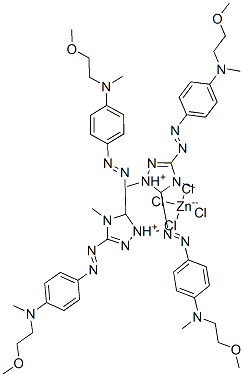 bis[3,5-bis[[4-[(2-methoxyethyl)methylamino]phenyl]azo]-1,4-dimethyl-1H-1,2,4-triazolium] tetrachlorozincate(2-) Struktur