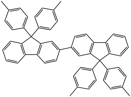 9,9,9',9'-Tetrakis(4-methylphenyl)-2,2'-bi-9H-fluorene Struktur