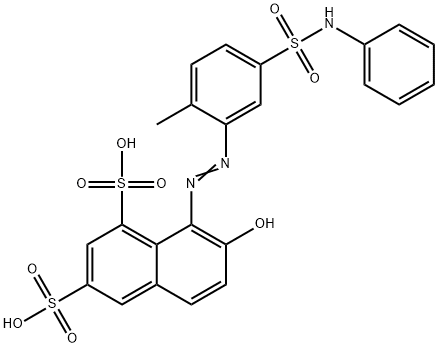 8-[[5-anilinosulphonyl-2-methylphenyl]azo]-7-hydroxynaphthalene-1,3-disulphonic acid  Struktur