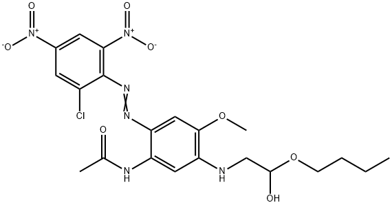 N-[5-[(2-butoxy-2-hydroxyethyl)amino]-2-[(2-chloro-4,6-dinitrophenyl)azo]-4-methoxyphenyl]acetamide Struktur