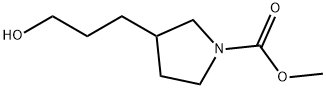 1-Pyrrolidinecarboxylic  acid,  3-(3-hydroxypropyl)-,  methyl  ester Struktur