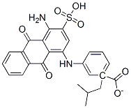 1-(2-methylpropyl) 3-[(4-amino-9,10-dihydro-9,10-dioxo-3-sulpho-1-anthryl)amino]benzoate Struktur