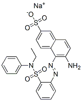 sodium 6-amino-5-[[2-[(ethylphenylamino)sulphonyl]phenyl]azo]naphthalene-2-sulphonate Struktur