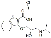 3-[2-hydroxy-3-(propan-2-ylamino)propoxy]-4,5,6,7-tetrahydrobenzothiop hene-2-carboxylic acid hydrochloride Struktur