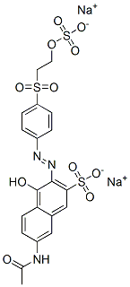 7-acetamido-4-hydroxy-3-[[4-[[2-(sulphooxy)ethyl]sulphonyl]phenyl]azo]naphthalene-2-sulphonic acid, sodium salt Struktur