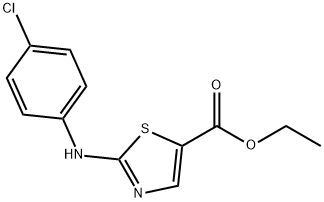 ETHYL 2-(4-CHLOROPHENYLAMINO)-5-THIAZOLECARBOXYLATE Struktur