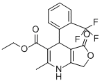 Furo(3,4-b)pyridine-3-carboxylic acid, 1,4,5,7-tetrahydro-2-methyl-5-o xo-4-(2-(trifluoromethyl)phenyl)-, ethyl ester Struktur