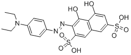 2-(4-Diethylaminophenyl)azo-8-hydroxy-1-naphthol-3,6-disulfonicacid Struktur