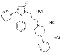 1,5-Diphenyl-2-(3-(4-(2-pyridyl)piperazin-1-yl)propyl)pyrazolin-3-one,  trihydrochloride Struktur