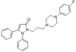 1,2-Dihydro-1,5-diphenyl-2-(3-(4-(4-fluorophenyl)-1-piperazinyl)propyl )-3H-pyrazol-3-one Struktur