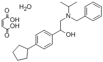 Benzenemethanol, 4-cyclopentyl-alpha-(((1-methylethyl)(phenylmethyl)am ino)methyl)-, (Z)-2-butenedioate, hydrate Struktur