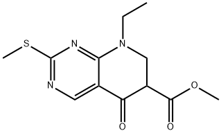 methyl 8-ethyl-5,6,7,8-tetrahydro-2-(methylthio)-5-oxopyrido[2,3-d]pyrimidine-6-carboxylate Struktur