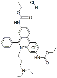 5-[3-(diethylamino)propyl]-3,8-bis[(ethoxycarbonyl)amino]-6-phenylphenanthridinium chloride monohydrochloride Struktur