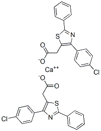 calcium bis[4-(p-chlorophenyl)-2-phenylthiazol-5-acetate] Struktur