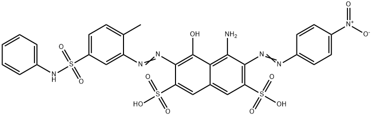 4-amino-5-hydroxy-6-[[2-methyl-5-[(phenylamino)sulphonyl]phenyl]azo]-3-[(4-nitrophenyl)azo]naphthalene-2,7-disulphonic acid Struktur