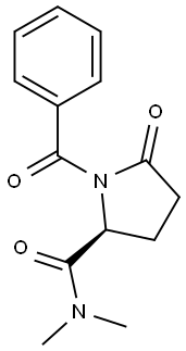 (S)-1-benzoyl-N,N-dimethyl-5-oxopyrrolidine-2-carboxamide  Struktur