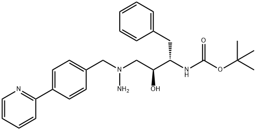 CarbaMic acid, N-[(1S,2S)-2-hydroxy-1-(phenylMethyl)-3-[1-[[4-(2-pyridinyl)phenyl]Methyl]hydrazinyl]propyl]-, 1,1-diMethylethyl ester Struktur