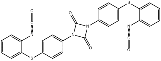 2,4-dioxo-1,3-diazetidine-1,3-diylbis(p-phenylenethio-o-phenylene) diisocyanate  Struktur